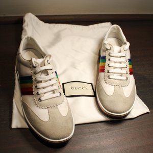 Gucci rainbow low top sneakers (size 34)